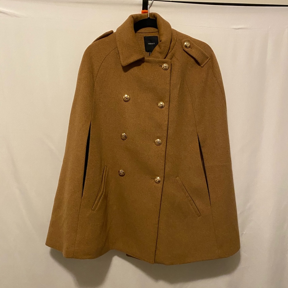 Tan wool poncho